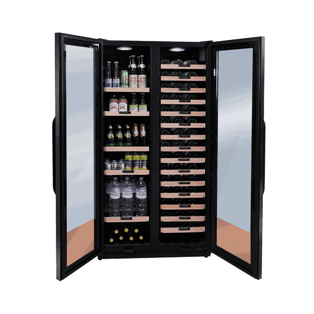 AGCS200VN2Z2D 198 bouteilles Cave à Vin et à Boissons à Double Zone avec Double Porte | LeCépage
