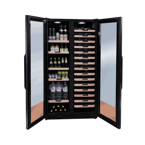AGCS200VN2Z2D 198 bouteilles Cave à Vin et à Boissons à Double Zone avec Double Porte | LeCépage