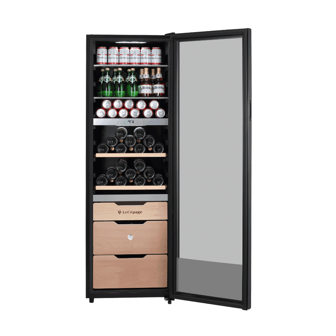 AGK3ZMULTI 282L Cave à Vin et Boissons à Triple Zone Polyvalente | LeCépage